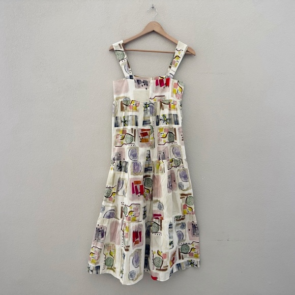 Hunter Bell Poppy Maxi Dress XS Cotton Abstract Print Resort Vacation Coastal - Picture 7 of 12